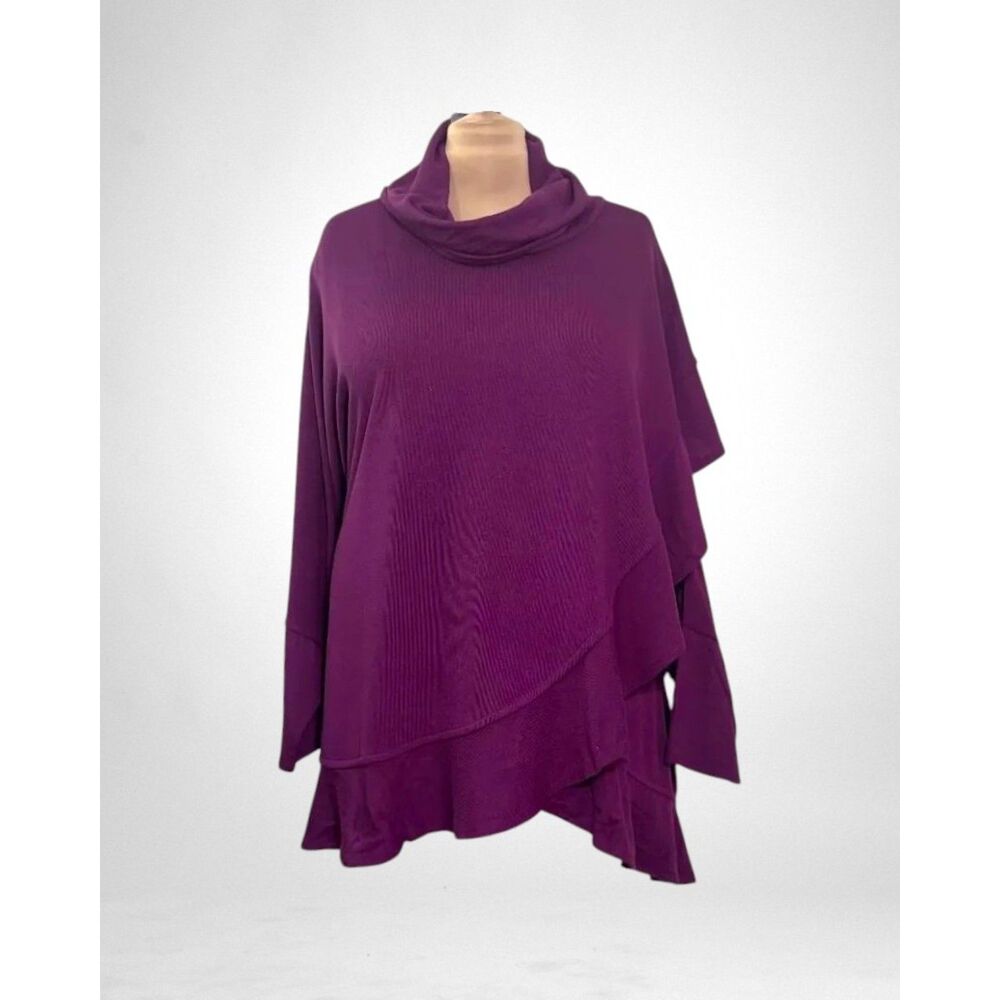 Avenue Plum Cowl Neck Poncho Top, NWT! Plus Size 30/32